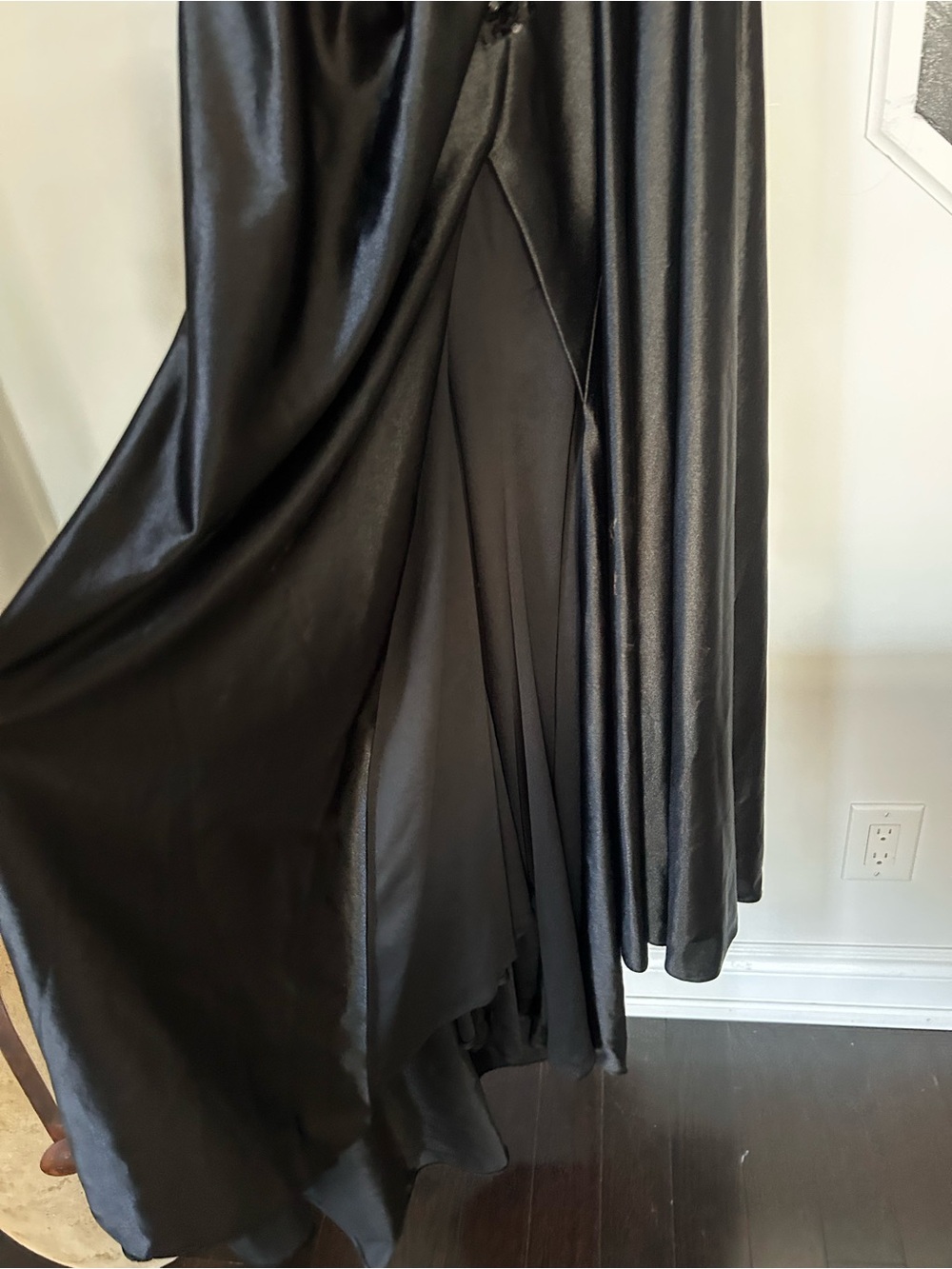 Strapless Black Embellished Prom Gown with High Slit - Picture 10 of 16